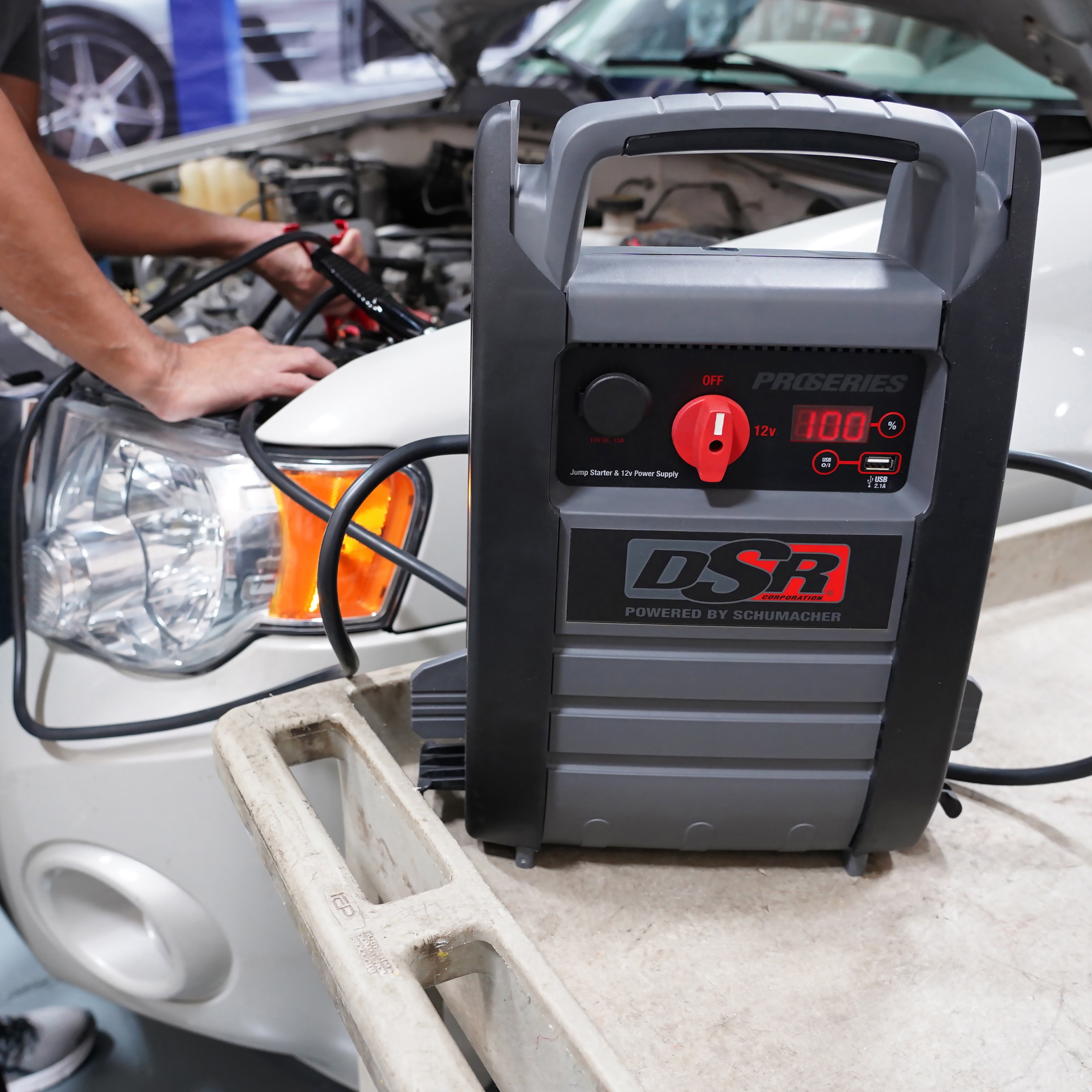 Schumacher Electric 4000A Lithium Car Battery Jump Starter and Portable Power Station, 2.4A USB Charging, DSR Professional Grade, For 12V Automotive and Marine Batteries, DSR164