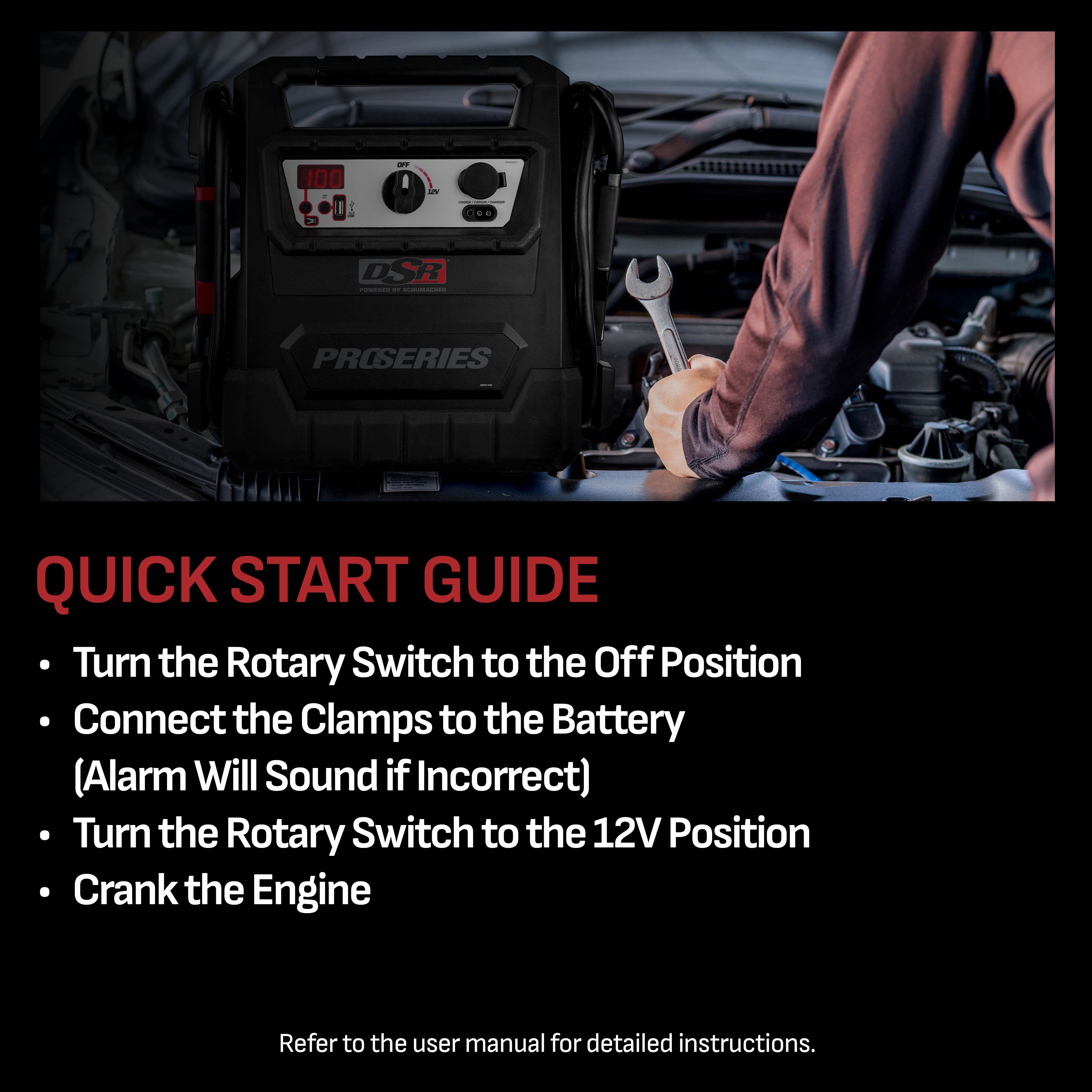 Schumacher Electric 4000A Car Battery Jump Starter and Portable Power Station, Professional Grade, 12V DC Charging and 2.1A USB Charging, For 12V Automotive and Marine Batteries, DSR159