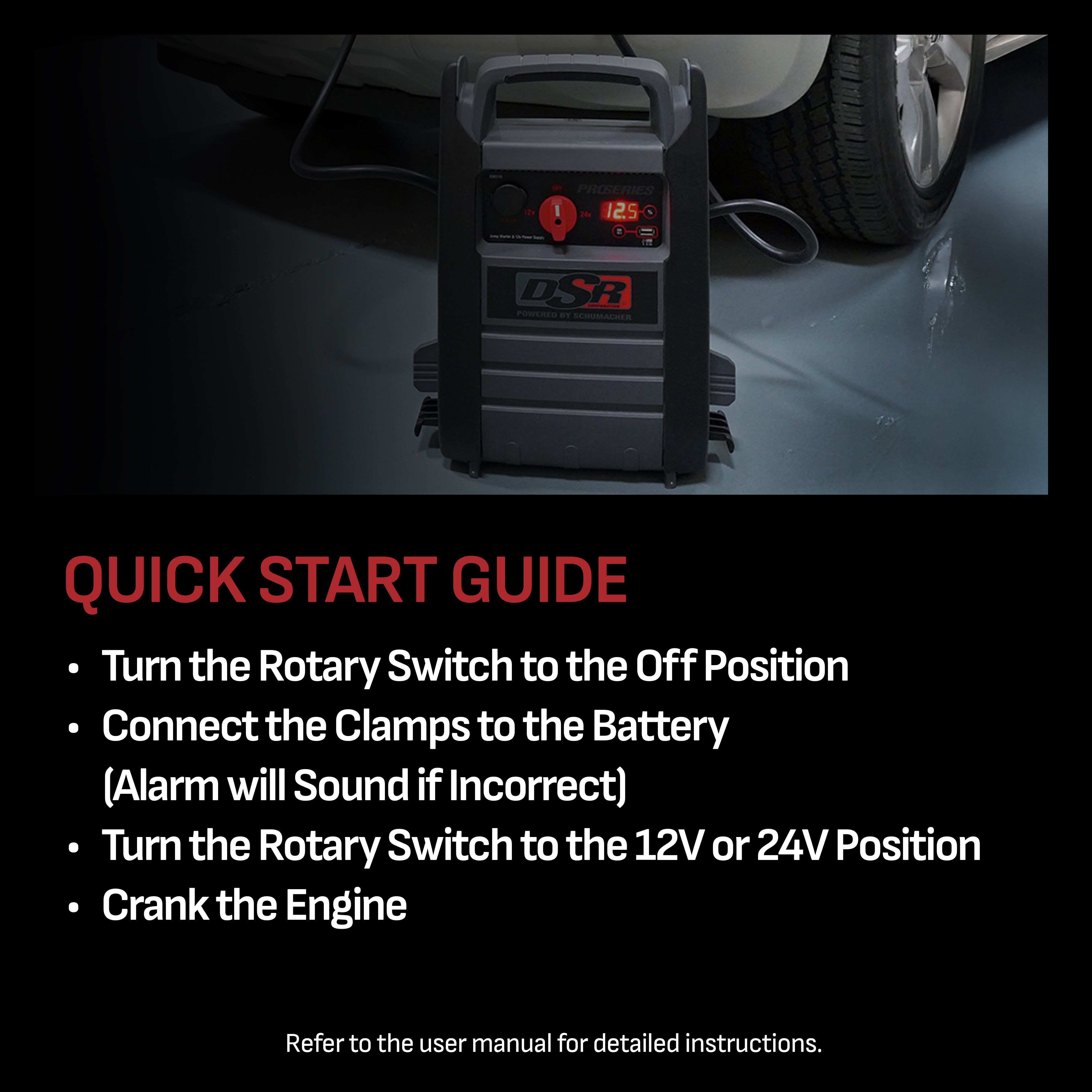 Schumacher Electric 4400A Car Battery Jump Starter and Portable Power Station, Professional Grade, 12V DC Charging and 2.1A USB Charging, For 12V/24V Automotive and Marine Batteries, DSR166