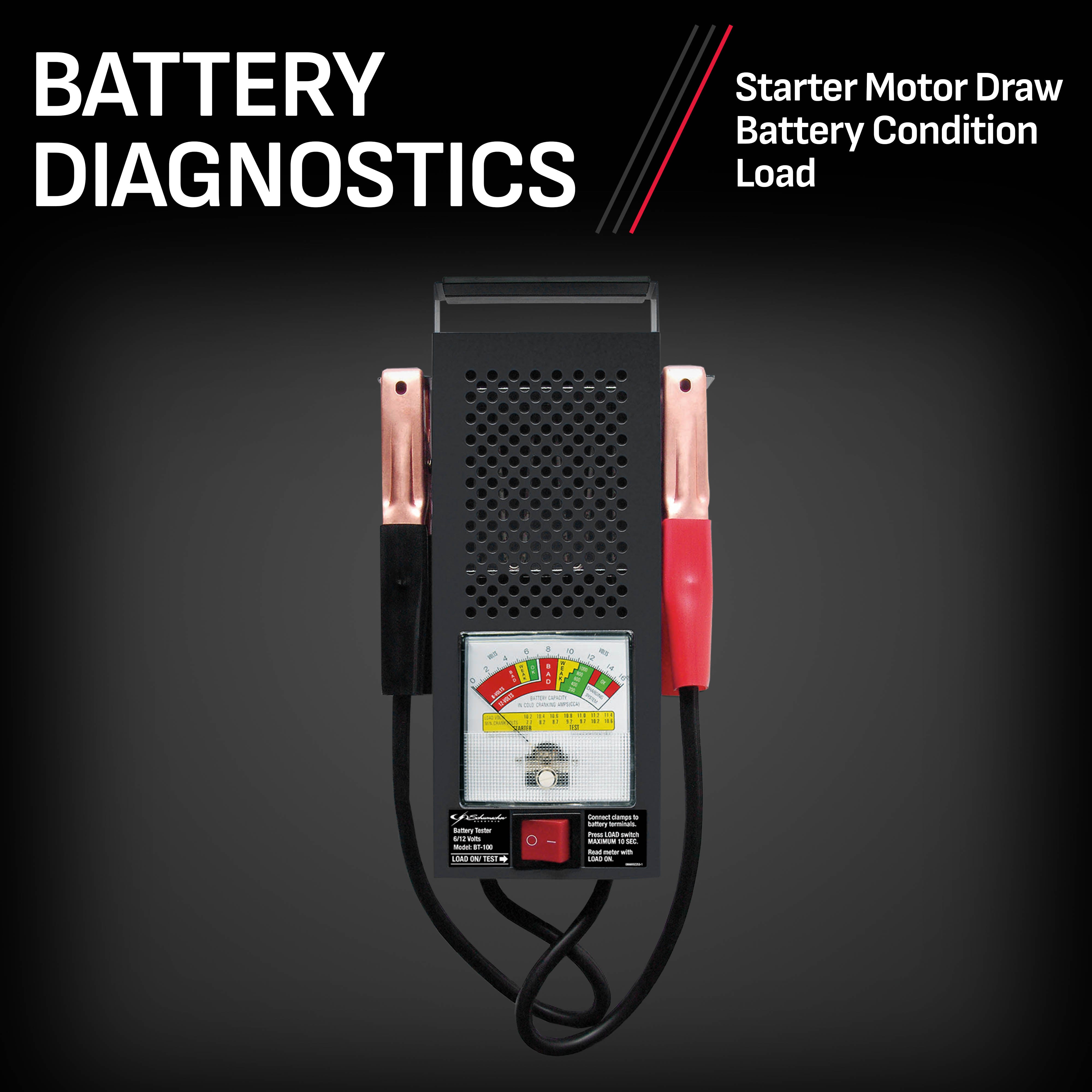 Schumacher BT-100 100A 6 Volt, 12 Volt Battery Load Tester and Voltmeter, New in Box