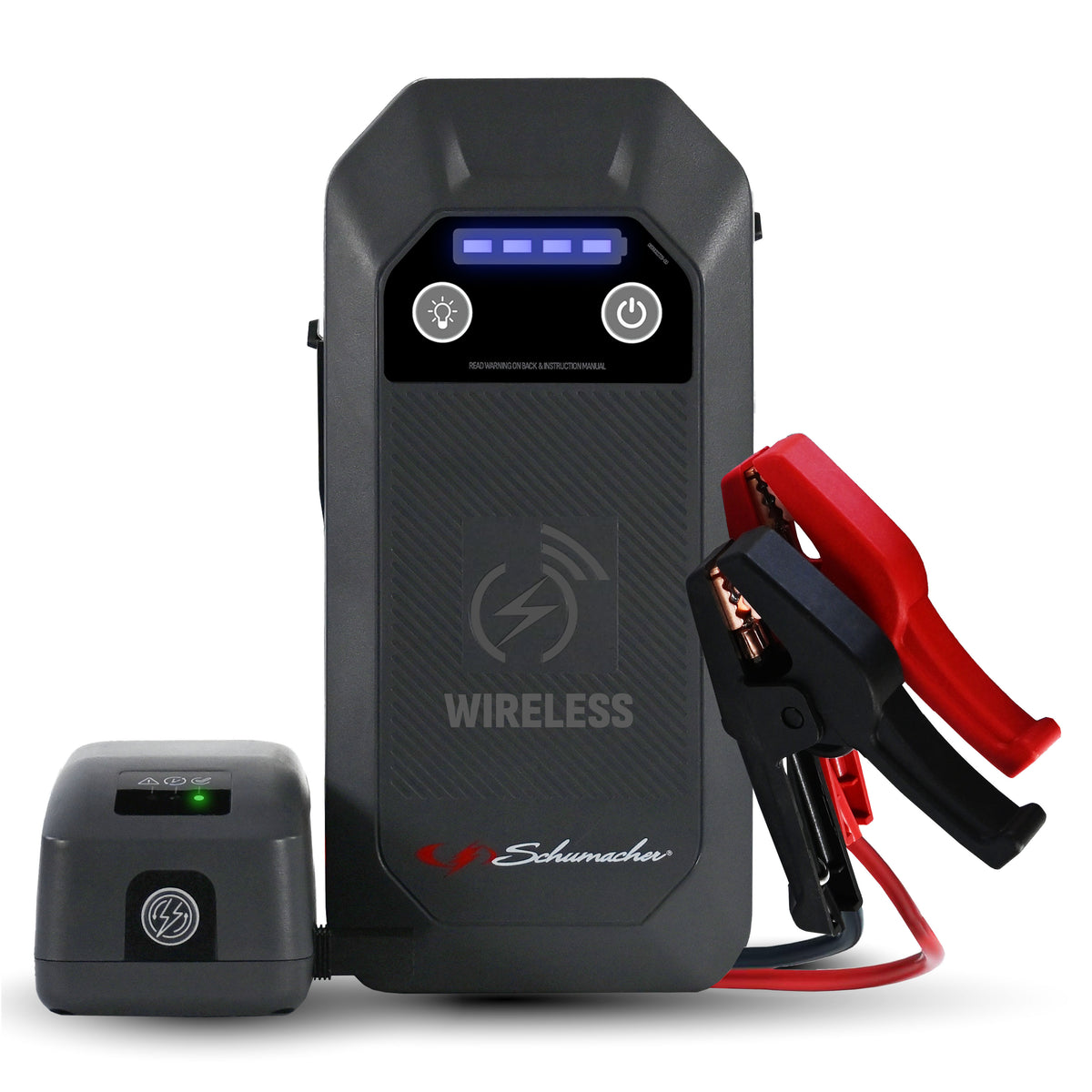Schumacher Electric 1000A Lithium Car Battery Jump Starter and Portable Power Pack/Jump Box, 4-in-1 Solution, 10W Wireless & USB Charging, For 12V Automotive and Marine Batteries, SL1672
