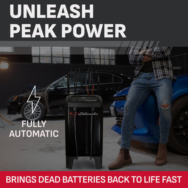 Schumacher Battery Charger, Starter, Boost Maintainer and Auto Desulfator 150 Amp/20 Amp, 12V