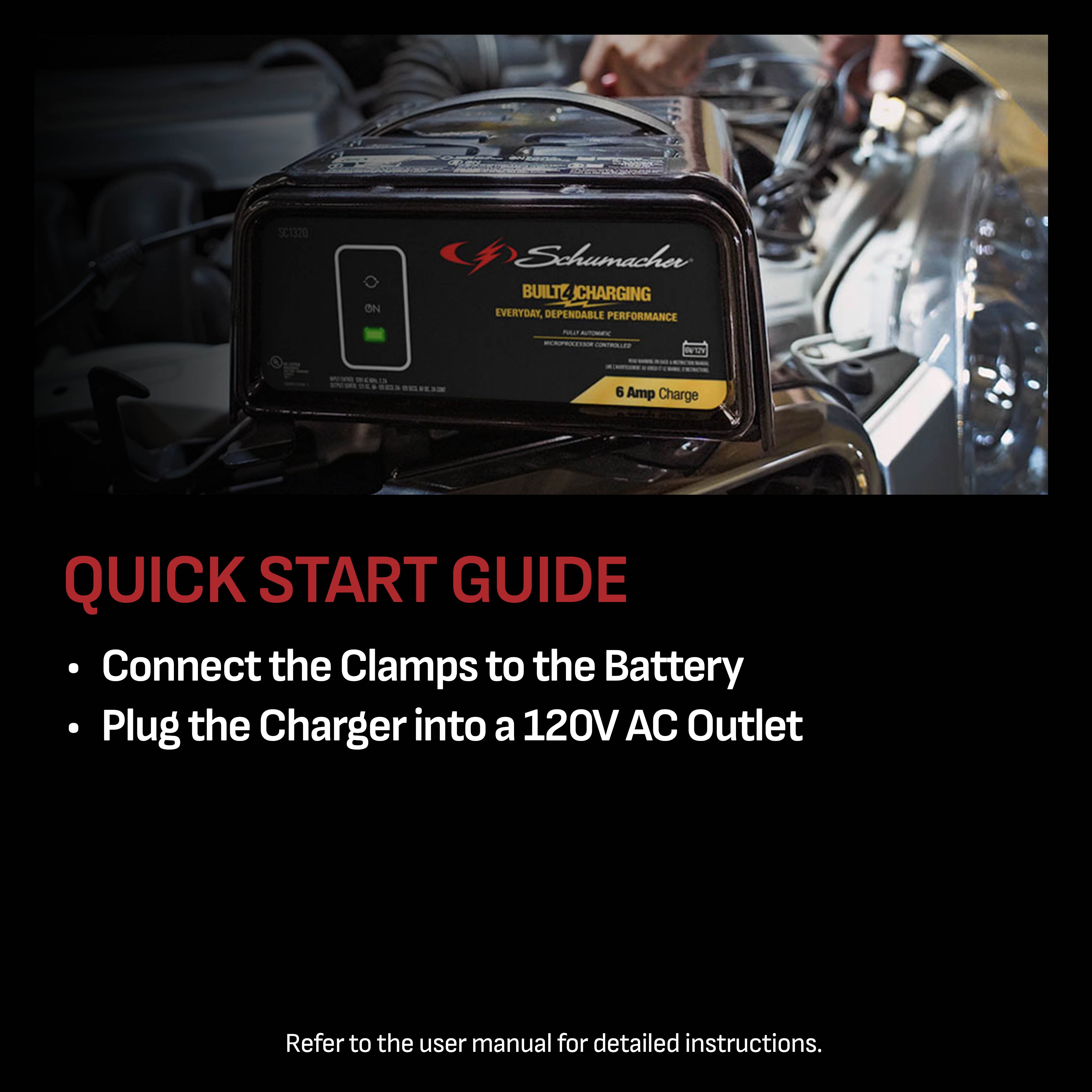 Schumacher SC1320 6-Amp 6V/12V Fully Automatic Battery Charger and Maintainer, New in Box