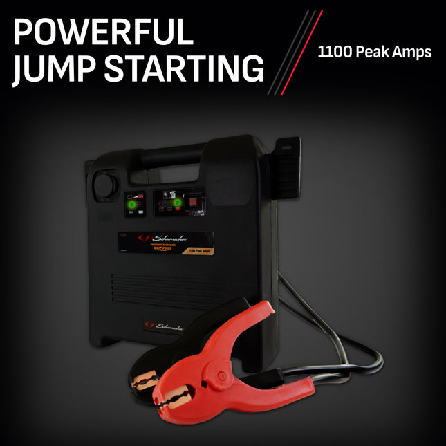 Schumacher SJ1328 1100A 12V Jump Starter, Portable DC Power Station, 12V DC Port – New in Box
