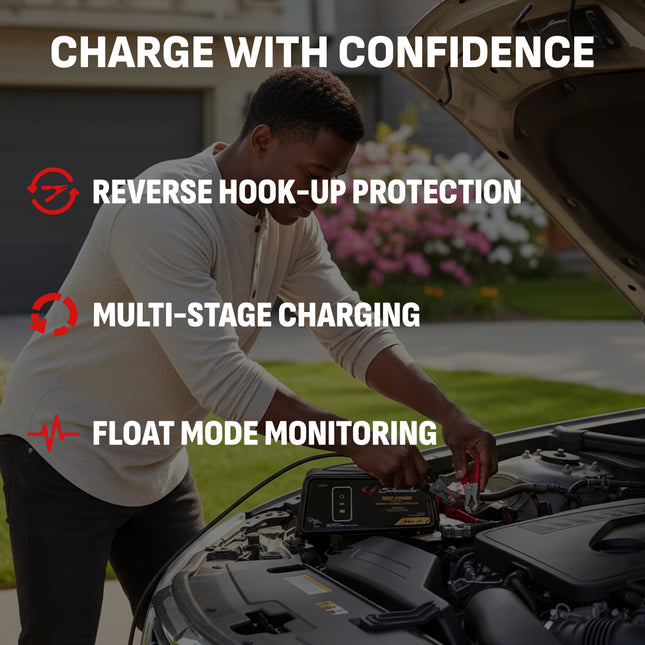 Schumacher Electric 6A Car Battery Charger and Maintainer, 2-in-1 Solution, For 6V/12V Power Sport, Automotive, and Marine Batteries, SC1320L