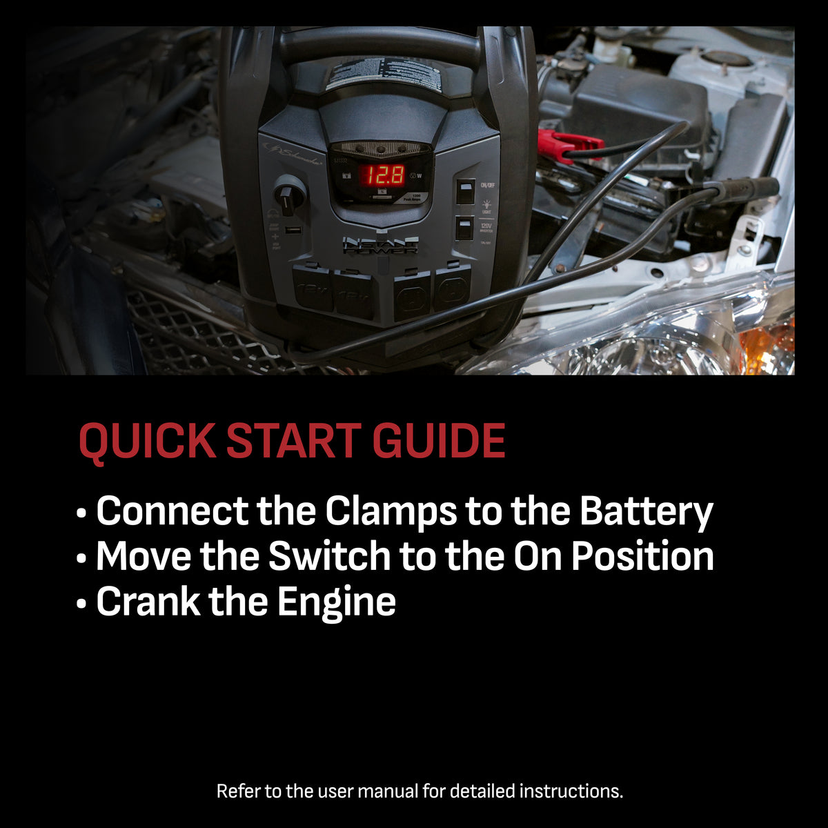 Schumacher Rechargeable AGM Jump Starter for Gas and Diesel Vehicles– 1200 Amps with Air Compressor and USB Power Station