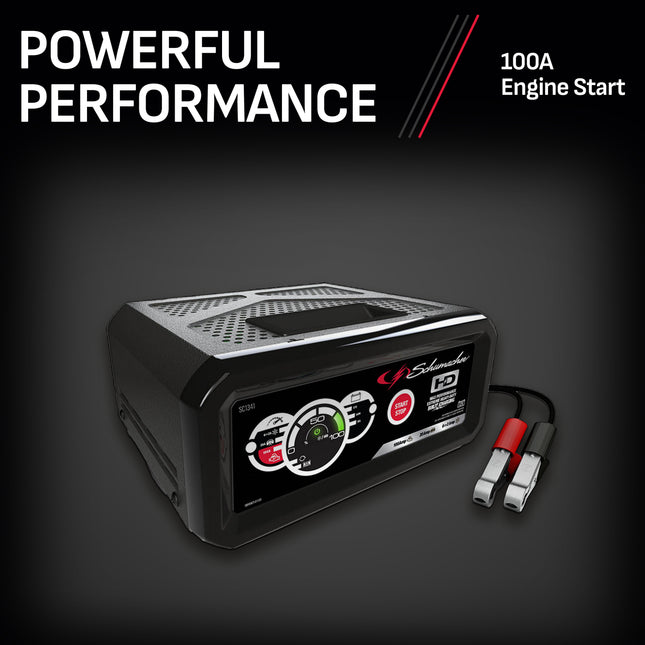 Schumacher Electric 6A Car Battery Charger and 100A Engine Starter, 3-in-1 Solution, Maintainer, 20A Boost, For 12V Power Sport, Automotive, and Marine Batteries, SC1341