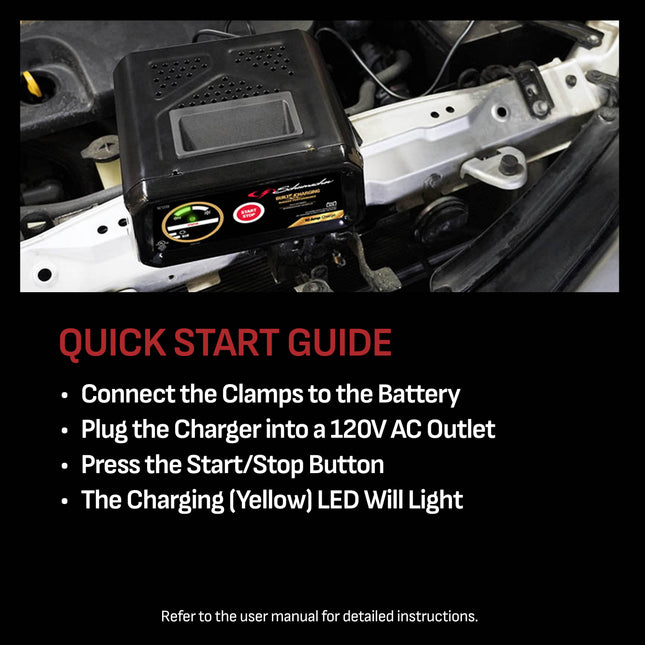 Schumacher Electric 10A Car Battery Charger and Maintainer, 2-in-1 Solution, For 12V Power Sport, Automotive, and Marine Batteries, SC1339L