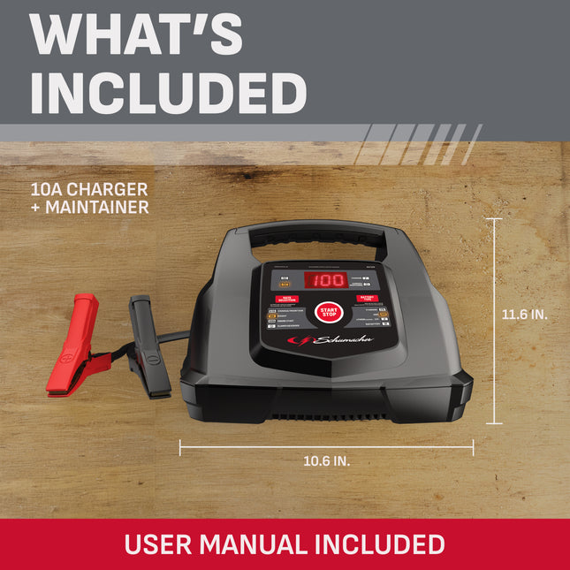 Schumacher Electric 6A Car Battery Charger and 100A Engine Starter, 5-in-1 Solution, Maintainer, 30A Boost, For 6V/12V Power Sport, Automotive, and Marine Batteries, SC1281L