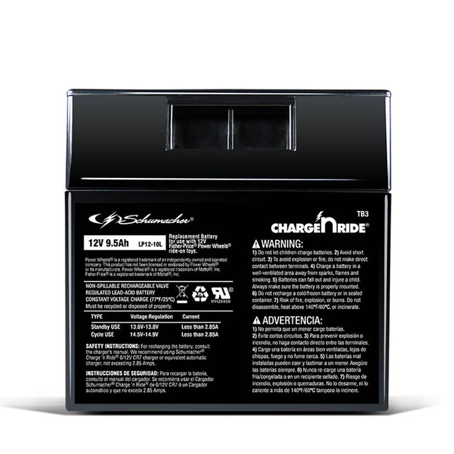 Schumacher Charge ‘n Ride TB3 12 Volt Rechargeable Replacement Battery for Ride-on Toys, New in Box