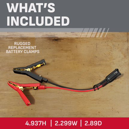 Schumacher Electric RUGGED M8 Eyelet to Quick-Connect Cable, Quick-Connect Ring Leads, 16 AWG, Fits 8 mm or 5/16 in. Battery Posts, For RUGGED Battery Chargers + Maintainers, SA950