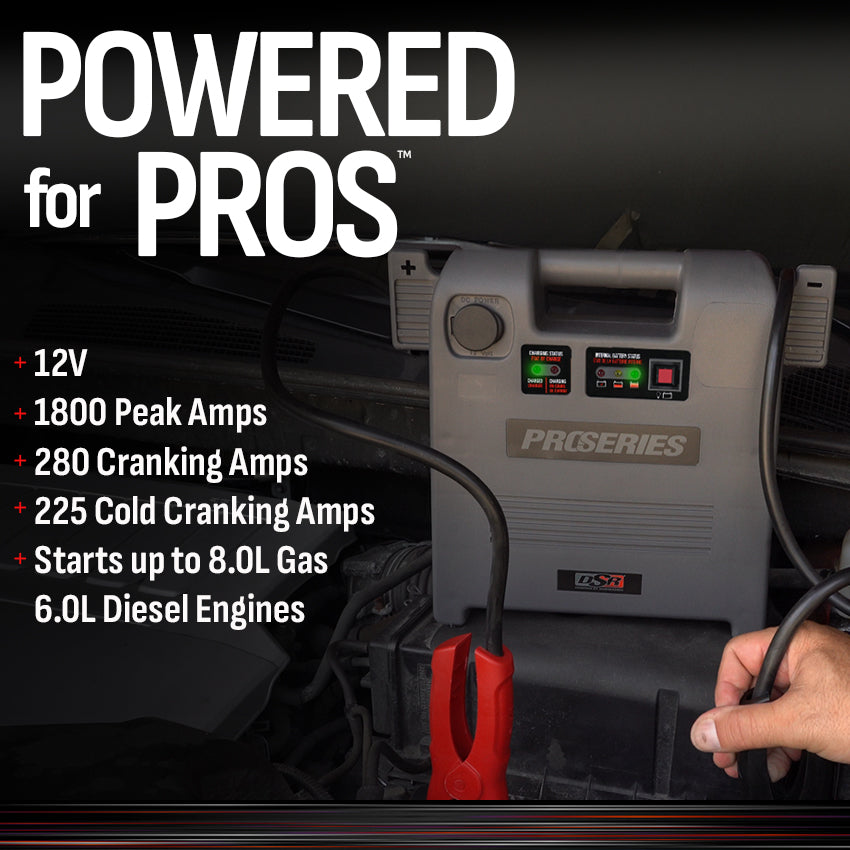 Schumacher Electric 1800A Car Battery Jump Starter and Portable Power Station, DSR Professional Grade, 12V DC Charging, For 12V/24V Automotive and Marine Batteries, DSR119