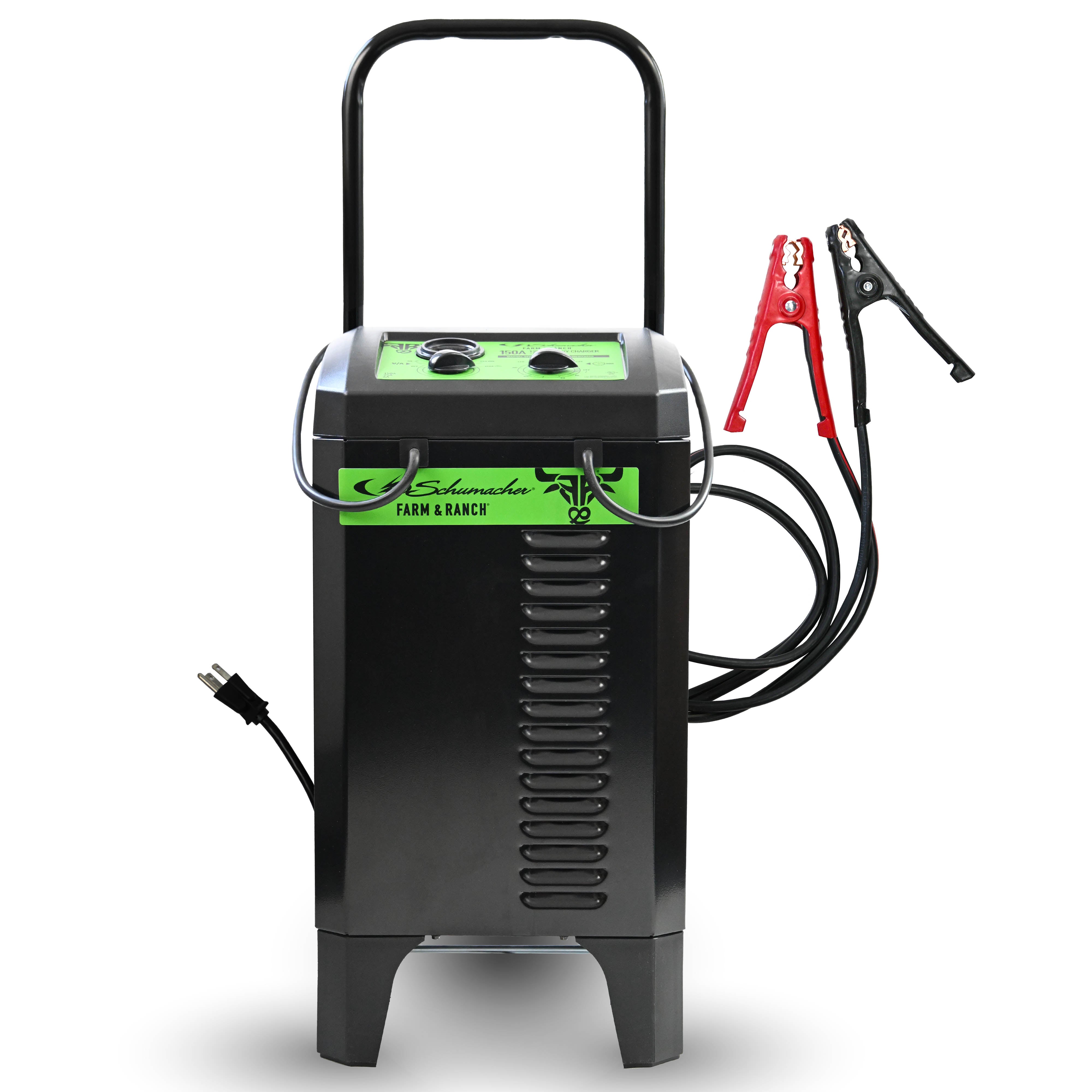 Schumacher Electric Farm & Ranch Wheeled Manual 6A Car Battery Charger and 150A Engine Starter, 2-in-1 Solution, 25A Boost, For 12V Power Sport, Automotive, and Marine Batteries, FR01535