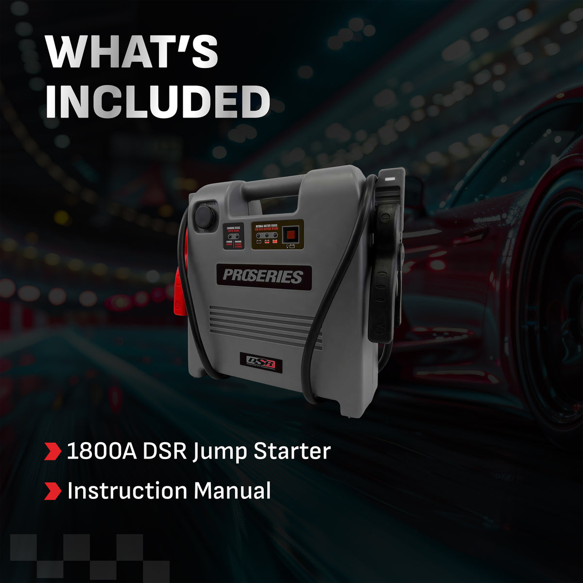Schumacher Electric 1800A Car Battery Jump Starter and Portable Power Station, DSR Professional Grade, 12V DC Charging, For 12V/24V Automotive and Marine Batteries, DSR119