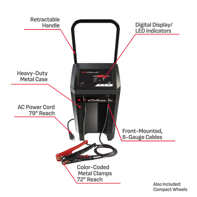 Schumacher Electric Battery Charger with Engine Starter, Boost, and Maintainer - 200 Amp/40 Amp, 12V - for Cars, Trucks, SUVs and RV Batteries