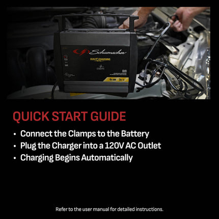 Schumacher Electric 6A Car Battery Charger and Maintainer, 3-in-1 Solution, For 6V/12V Power Sport, Automotive, and Marine Batteries, SC1357