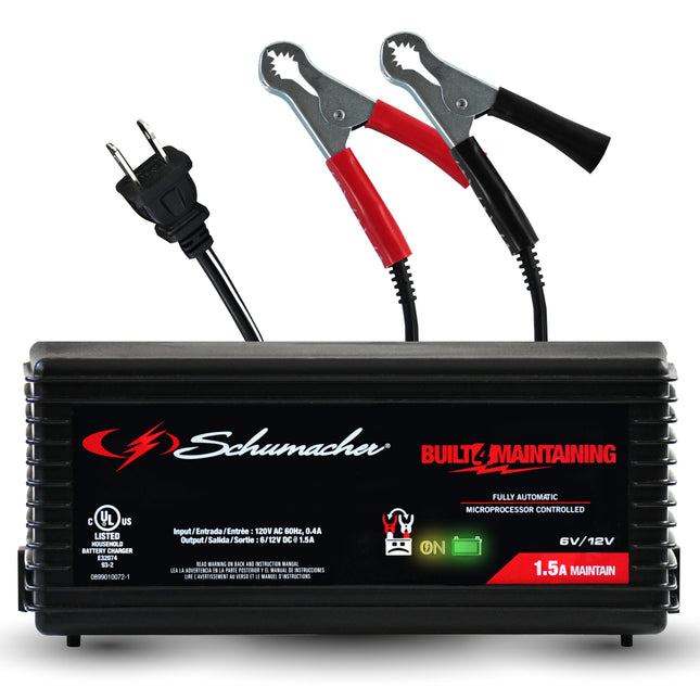 Schumacher Fully Automatic Battery Maintainer 1.5 Amp, 6/12V