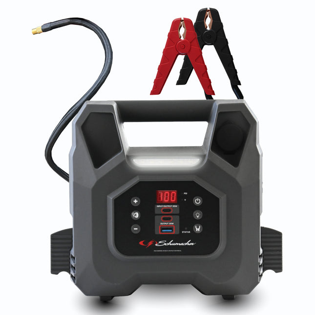 Schumacher Electric 1000A Car Battery Jump Starter & Power Station, Air Compressor, 12V DC & 3A USB Charging, 12V Sport, Auto & Marine Batteries, SJ1691