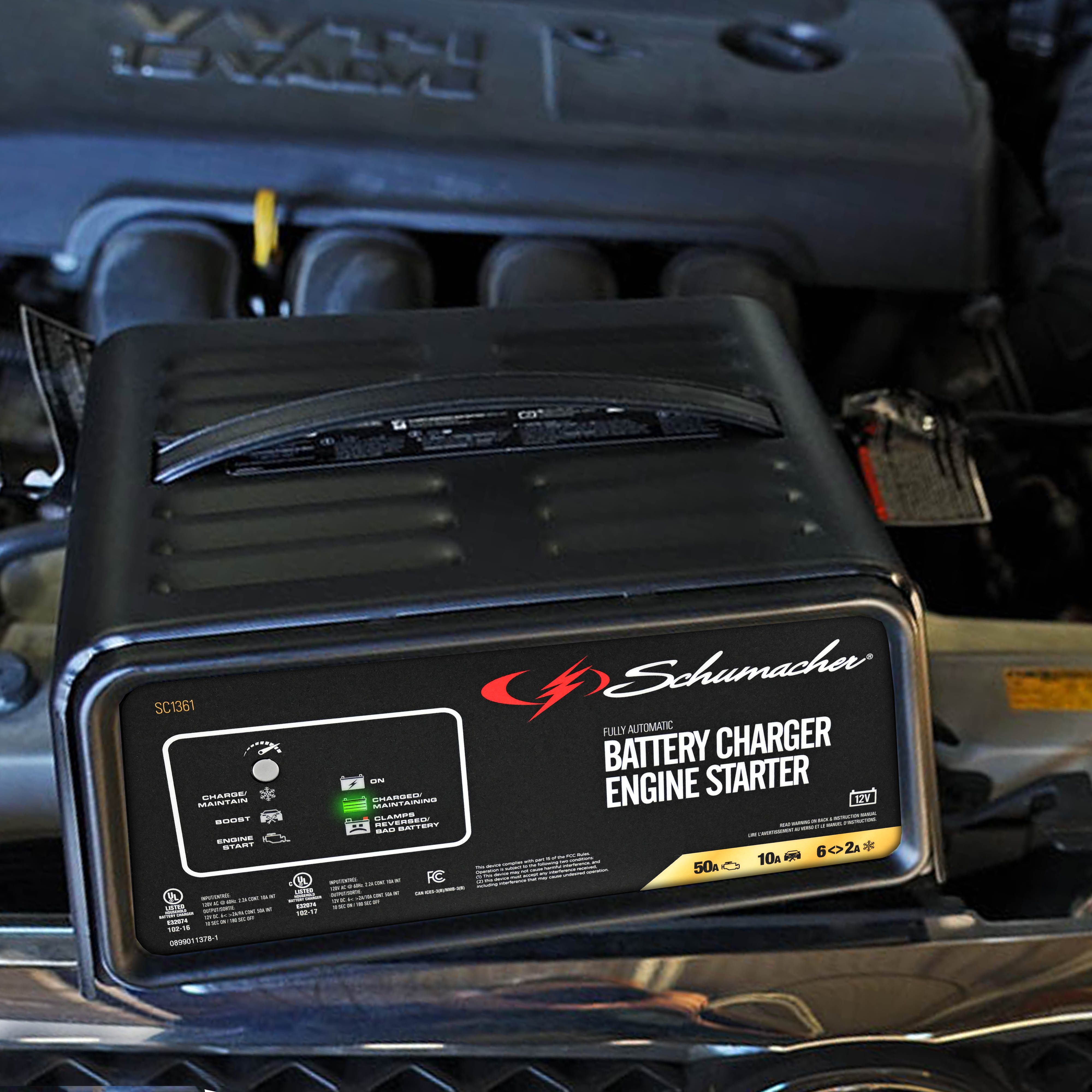Schumacher 50A 12V Fully Automatic Jump Starter and Battery Charger – New in Box